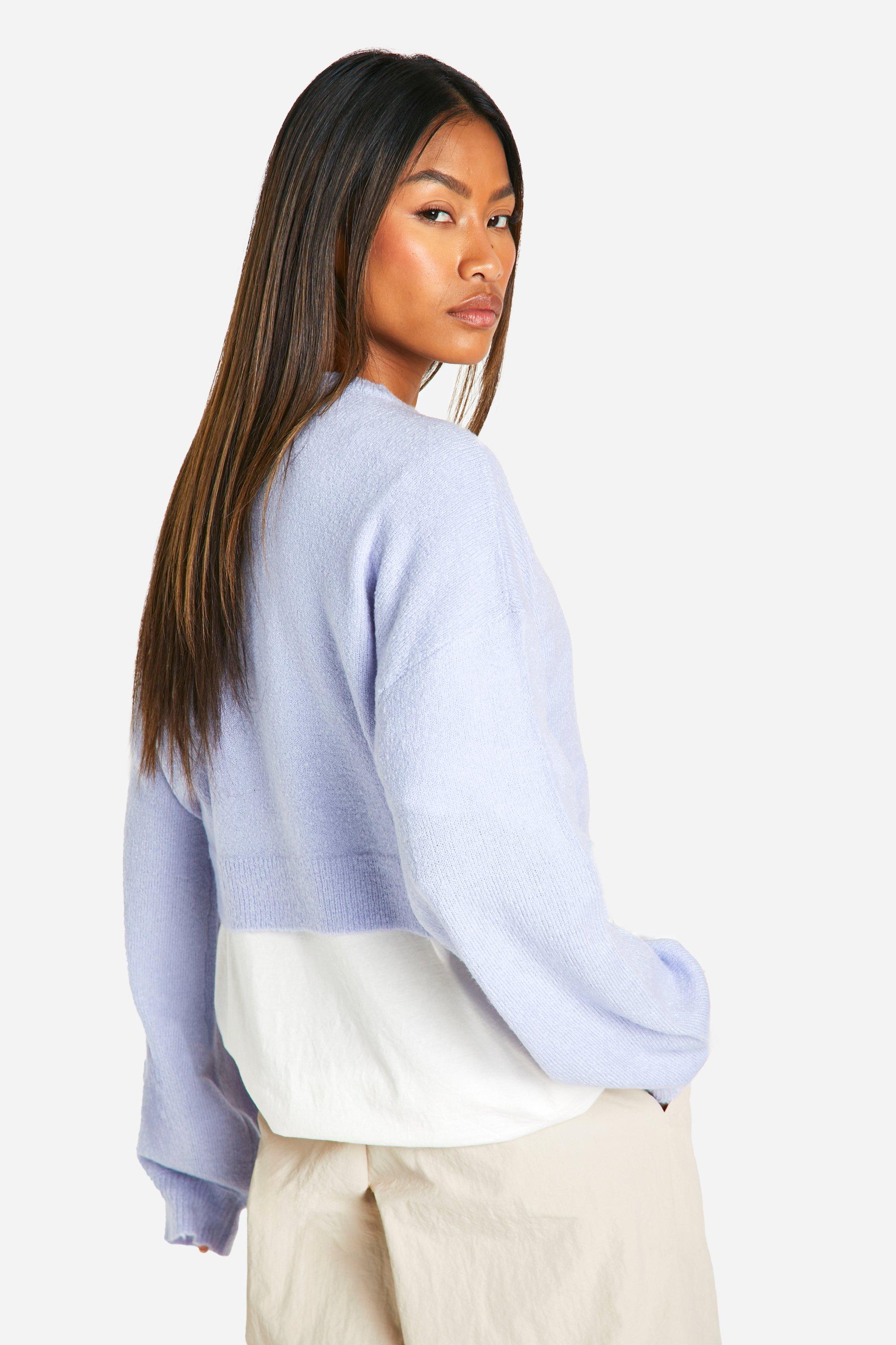 Light blue cropped jumper hotsell